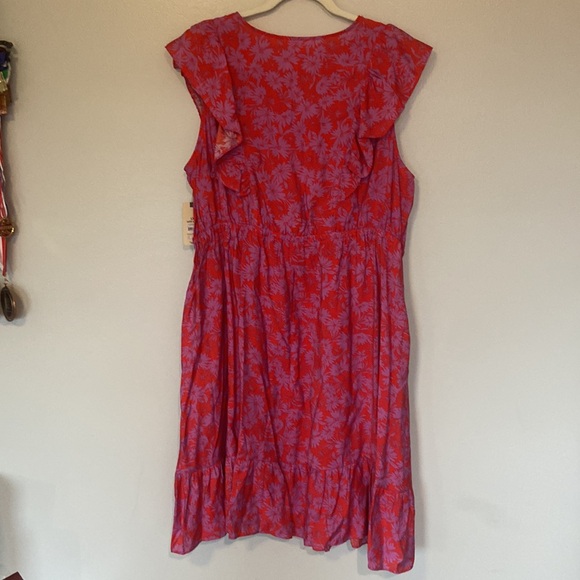 Terra & Sky Plus Red & Purple Floral Dress SZ 1X - Picture 5 of 5